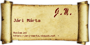 Jári Márta névjegykártya